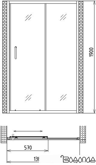 Душевая дверь Gemy Victoria S30191B 140 см фото 4