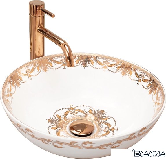 Умывальник Rea Elita (белый/золотистый)