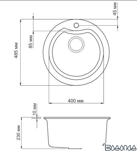 Кухонная мойка Omoikiri Yasugata 48R-BE (4993131)