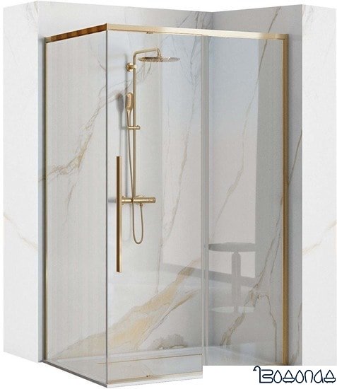 Душевой уголок Rea Solar 90x90 (золото/прозрачное стекло)