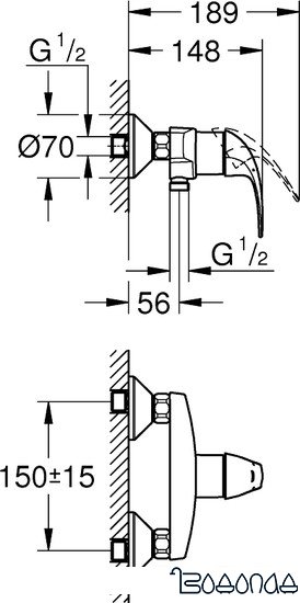 Смеситель Grohe BauCurve DN 15 23631000 фото 2