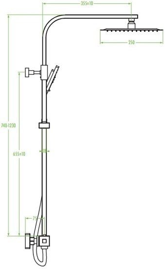 Душевая система Laveo Kvadrato PLQ 00TD фото 3