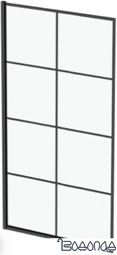 Стеклянная шторка для ванны Calani Faro Black Check 70 фото 1