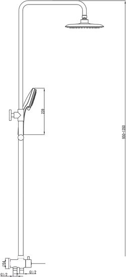 Душевая система Ravak DS 090.00 [X07P232]
