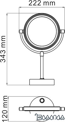 Косметическое зеркало Wasserkraft K-1005 (черный) фото 3