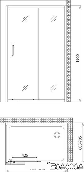 Душевой уголок Gemy Victoria S30191HM-A70M фото 4