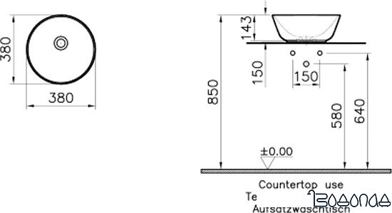Умывальник Vitra Geo 38 7421B003-0016 фото 2