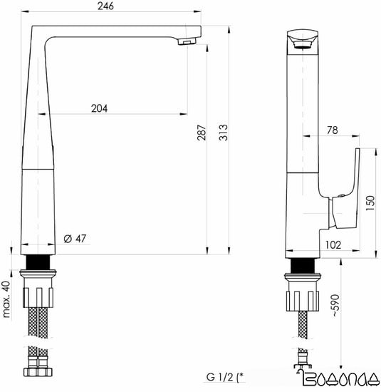 Смеситель Rubineta Modena-33
