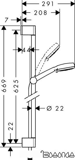 Душевой гарнитур Hansgrohe Crometta 100 Multi [26650400]