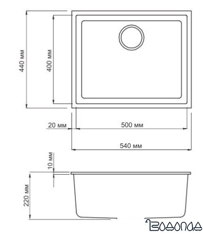 Кухонная мойка Omoikiri Bosen 54-U-SA (4993163)
