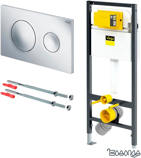 Инсталляция для унитаза Viega Prevista Dry WC с кнопкой Prevista for Style 20 771973 + 678630 + 773779 (хром )