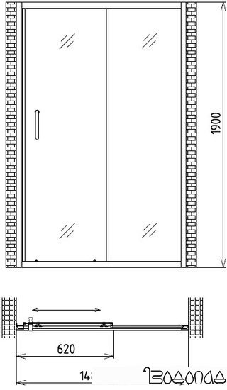 Душевая дверь Gemy Victoria S30191C 150 см фото 4
