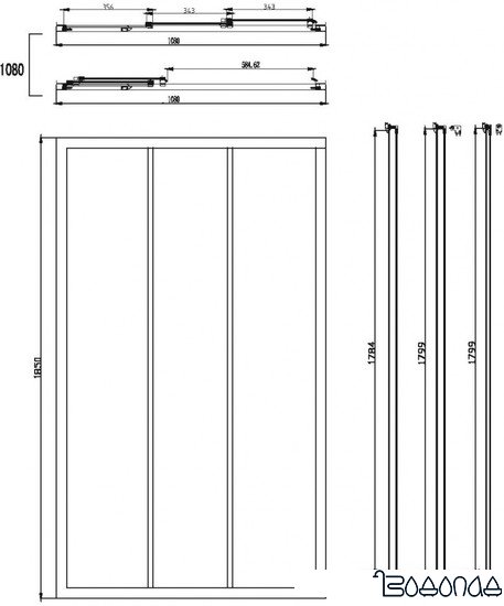 Душевая дверь Omnires Bronx S20A3 120 фото 4