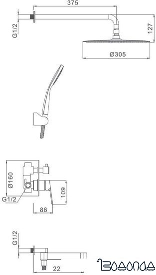 Душевая система Gappo G7199-30 фото 2