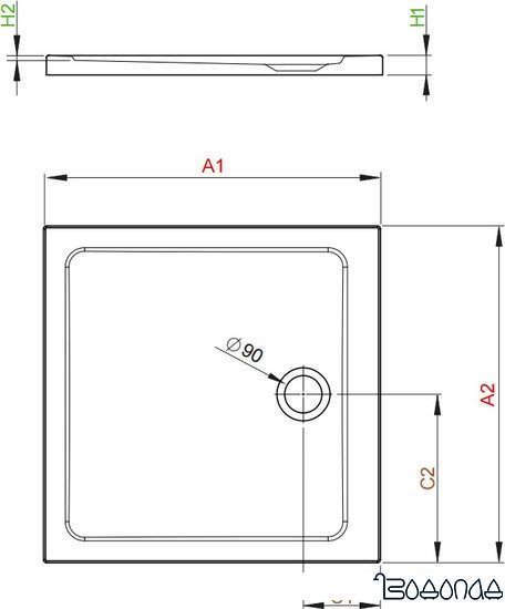 Душевой поддон Radaway Doros C 100x100 [SDRC1010-01]