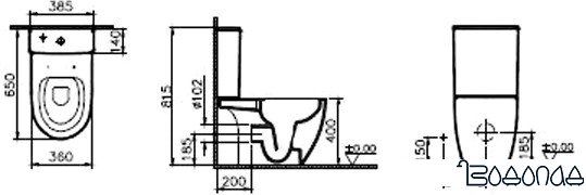 Унитаз Vitra Sento Open-Back Rim-Ex 9830B003-7204
