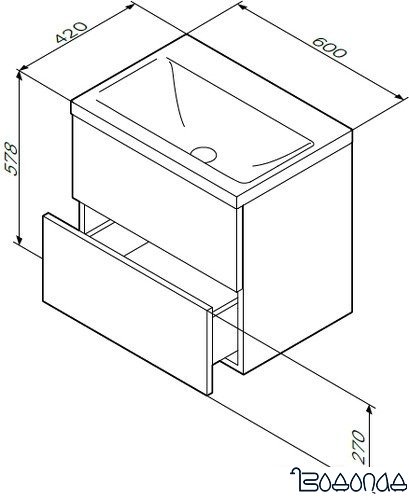 AM.PM Тумба под умывальник 60 M90FHX06022WG фото 3