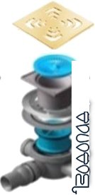 Трап/канал Pestan Confluo Standard Square 3 Gold фото 1