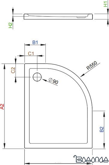 Душевой поддон Radaway Tasos E 100x80 (левый) [STE1086-30L]