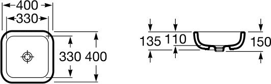 Умывальник Roca Khroma 40x40 (327654000)