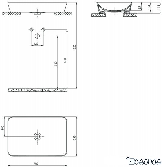 Умывальник Deante Tess CDS 6U6S фото 4