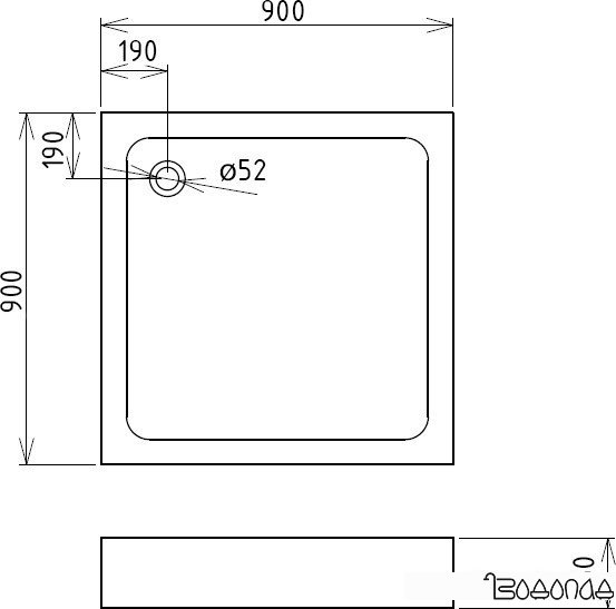 Душевой поддон Gemy ST17T 90x90