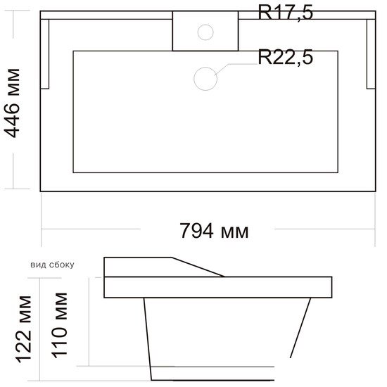 Умывальник Andrea Laura 800 фото 2