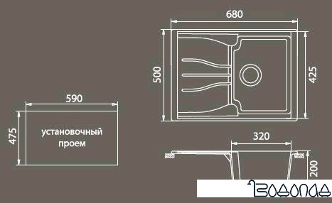 Кухонная мойка GranFest Standart GF-S680L Кухонная мойка GranFest Standart GF-S680L
