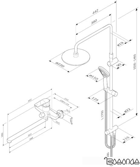 Душевая система AM.PM Gem F40890A94