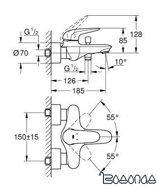 Смеситель Grohe Eurostyle [23726003]
