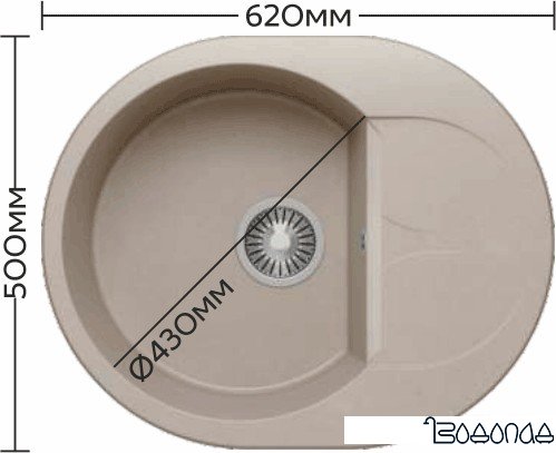 Кухонная мойка Polygran Atol-620 (белый хлопок 36) Кухонная мойка Polygran Atol-620 (белый хлопок 36)