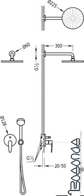 Душевая система Tres 20418002 фото 2