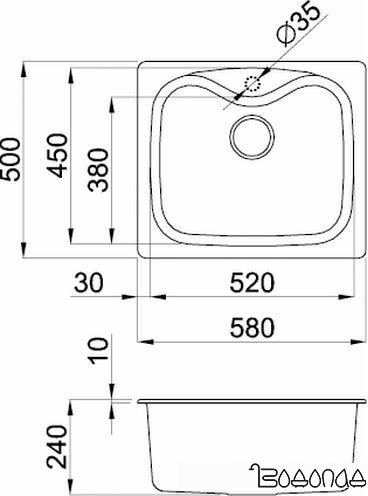 Кухонная мойка Elleci Fox 200 Ghisa 70