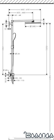 Душевая система Hansgrohe Raindance Select 300 Showerpipe (27114000)