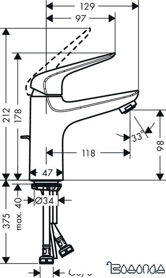Смеситель Hansgrohe Novus 71030000 фото 4