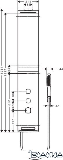 Душевая панель Hansgrohe Raindance Lift (27008000)