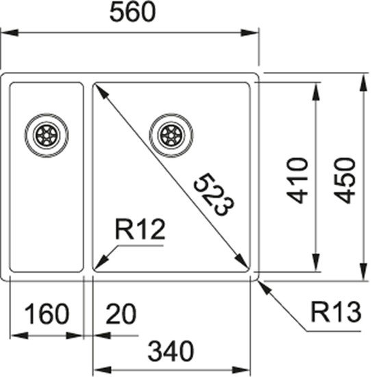 Кухонная мойка Franke Box BXX 260/160-34-16 127.0369.916 Кухонная мойка Franke Box BXX 260/160-34-16 127.0369.916