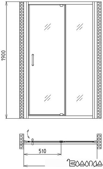 Душевая дверь Gemy Sunny Bay S28191B 120 см фото 4