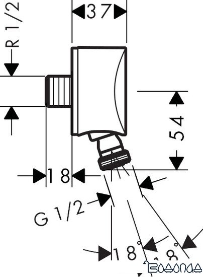 Шланговое подключение Hansgrohe FixFit 27506000