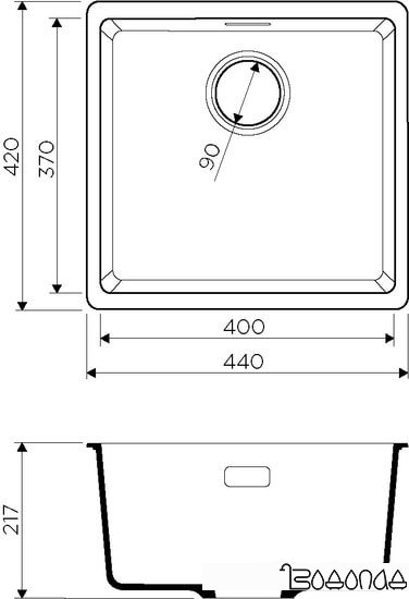 Кухонная мойка Omoikiri Kata 44-U DC