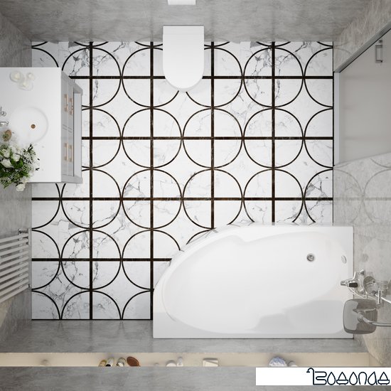 Ванна Triton София 170х95R (с каркасом, экраном, сифоном)