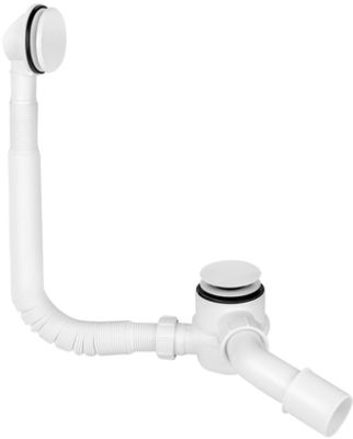 McAlpine Сифон для ванны, Click-clack, с прочисткой снаружи, белый