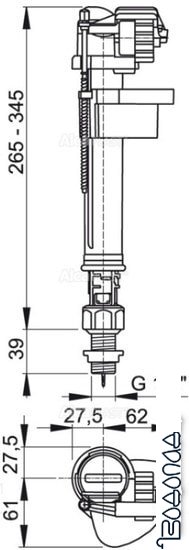 Впускной клапан Alcaplast A18 1/2''