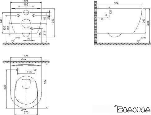 Унитаз CeraStyle City HC00206PH00