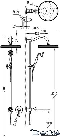Душевая система Tres Classic 24217703LV фото 2