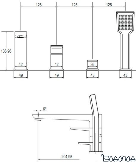 Смеситель Omnires Parma PM7432 CRB