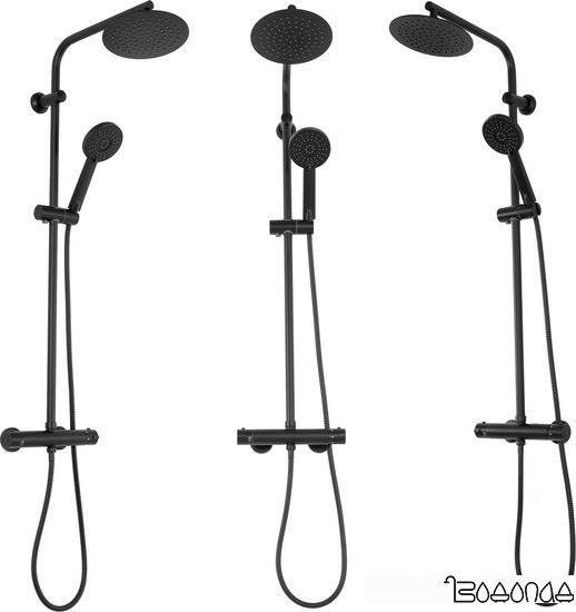 Душевая система Rea Bliss Black REA-P8804