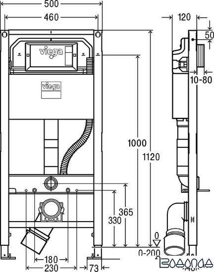 Инсталляция для унитаза Viega Prevista Dry 8522 771 980