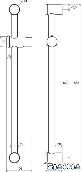 Душевая штанга Ravak 972.00 X07P012 фото 3