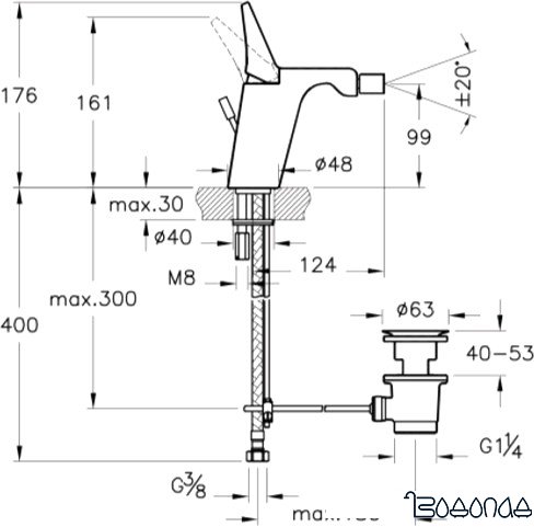 Смеситель Vitra Metropole A45672EXP